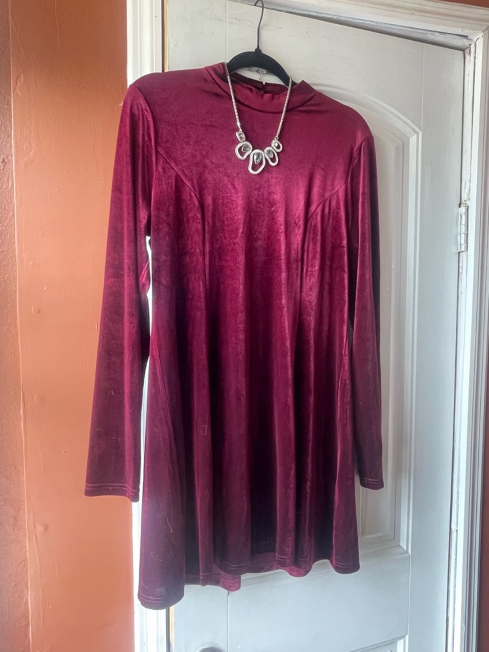 Forever 21 Velvet Dress in Wine Red